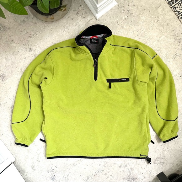 Vintage Izod fleece volt green medium - Picture 1 of 5